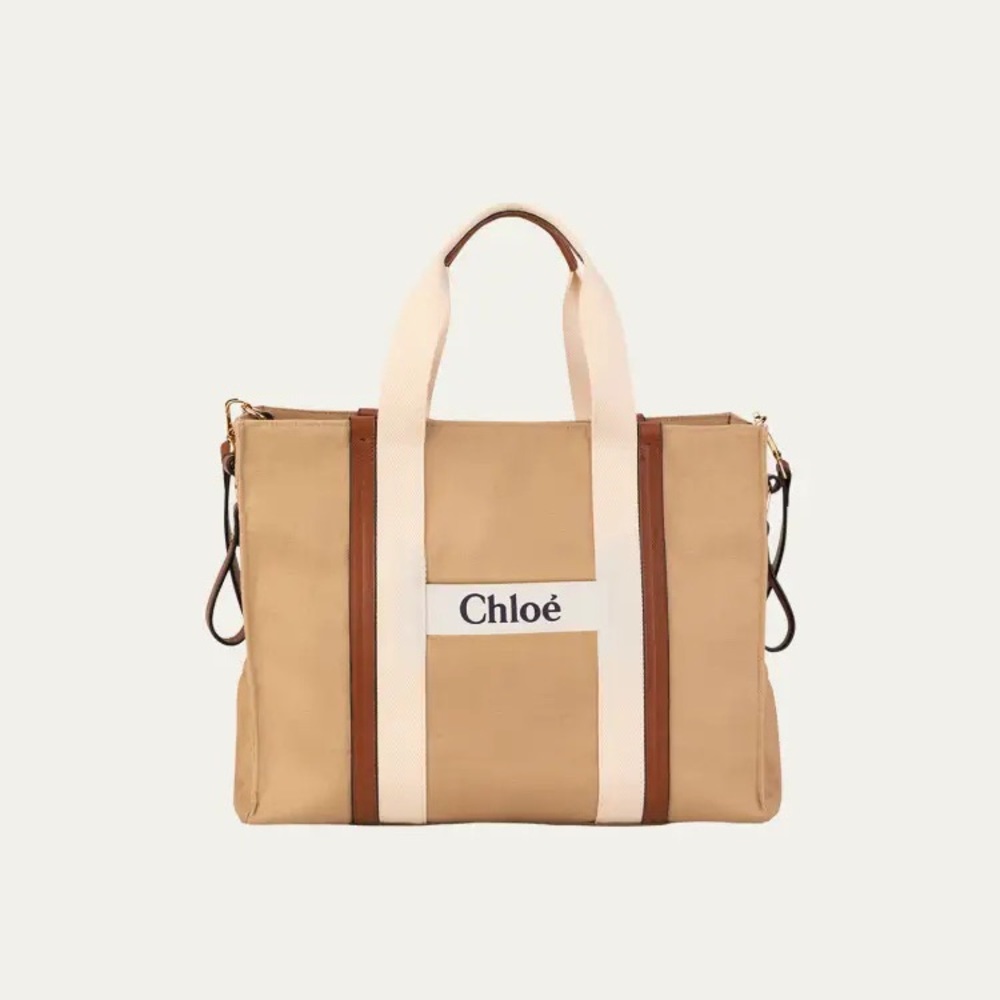 Chloe Canvas Leather Changing Diaper Bag